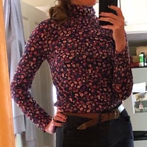 J Crew Floral Turtleneck Size M
